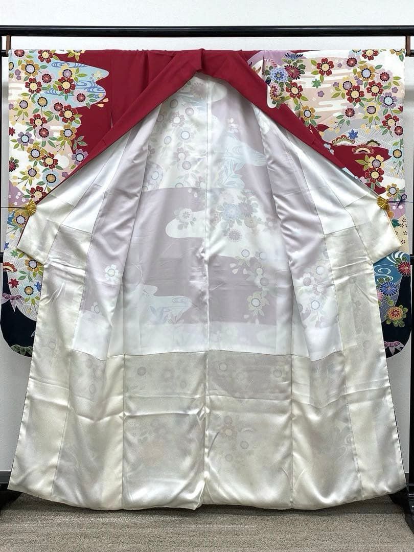 振袖 紅型調 古典柄 牡丹 桜 身丈157cm MO3196 - メルカリ
