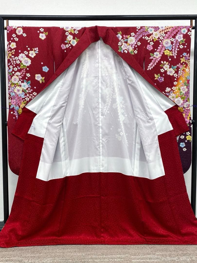 振袖 銀通し 辻ヶ花 身幅ゆったりめ 身丈170cm 撥水加工済 MO3194