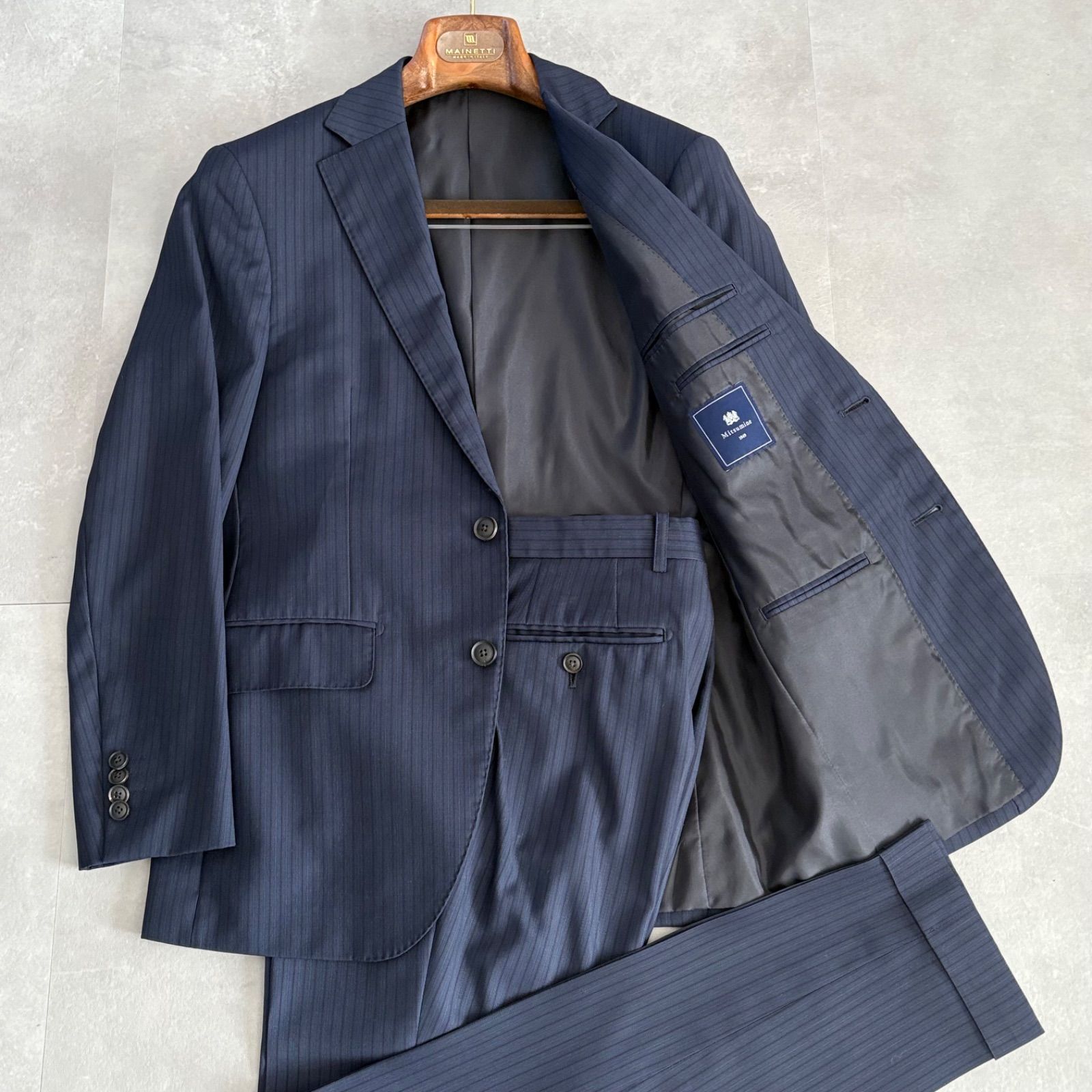 ミツミネ ロロピアーナ スーツセットアップ SUPER 130'S WOOL ネイビー