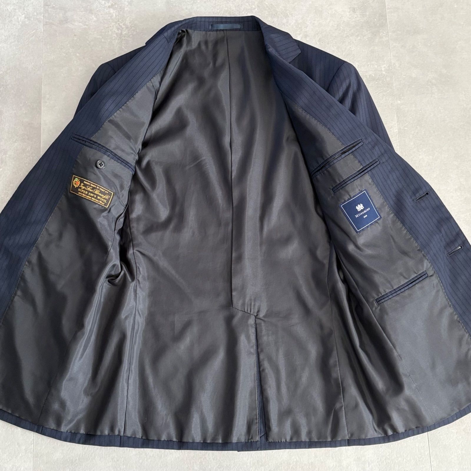 ミツミネ ロロピアーナ スーツセットアップ SUPER 130'S WOOL ネイビー