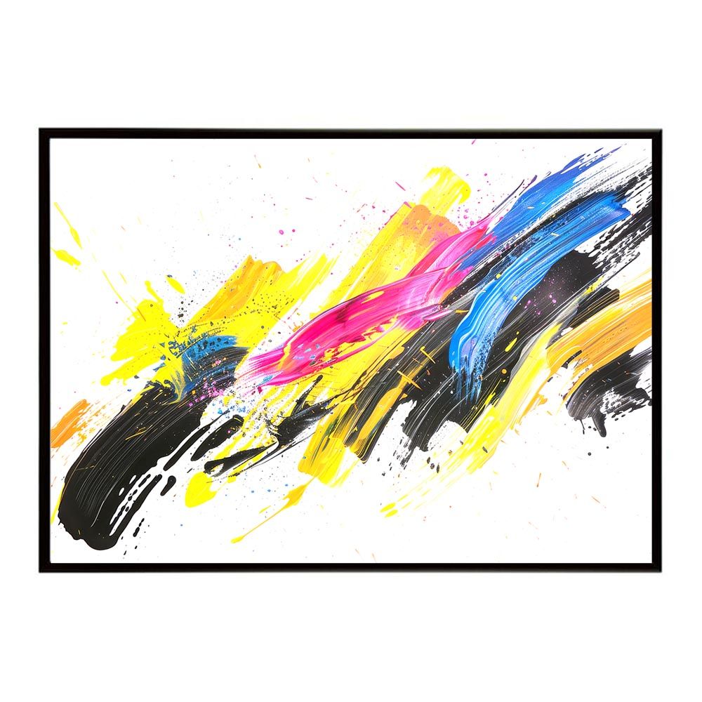 【B2サイズ（約51x73cm）】【lh-poster-7827】カラフルインクアート 絵画風 ペンキ 筆 ポスター インテリア フォト 北欧 ペインティング カラフル