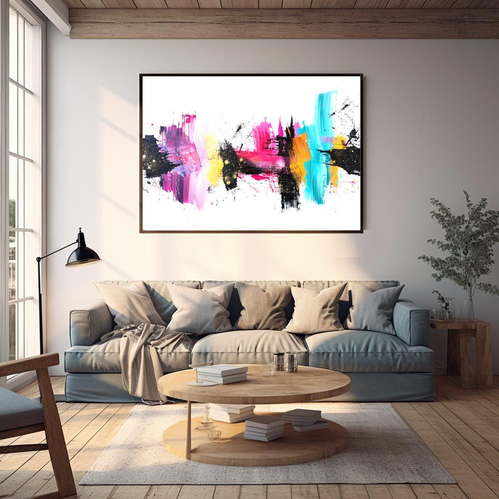 A1サイズ（約59x84cm）】【lh-poster-7829】カラフルインクアート 絵画