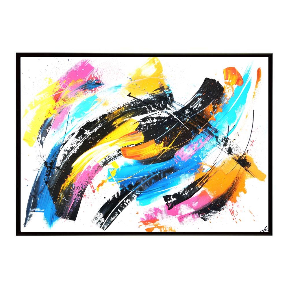 【B1サイズ（約73x103cm）】【lh-poster-7831】カラフルインクアート 絵画風 ペンキ 筆 ポスター インテリア フォト 北欧 ペインティング カラフル