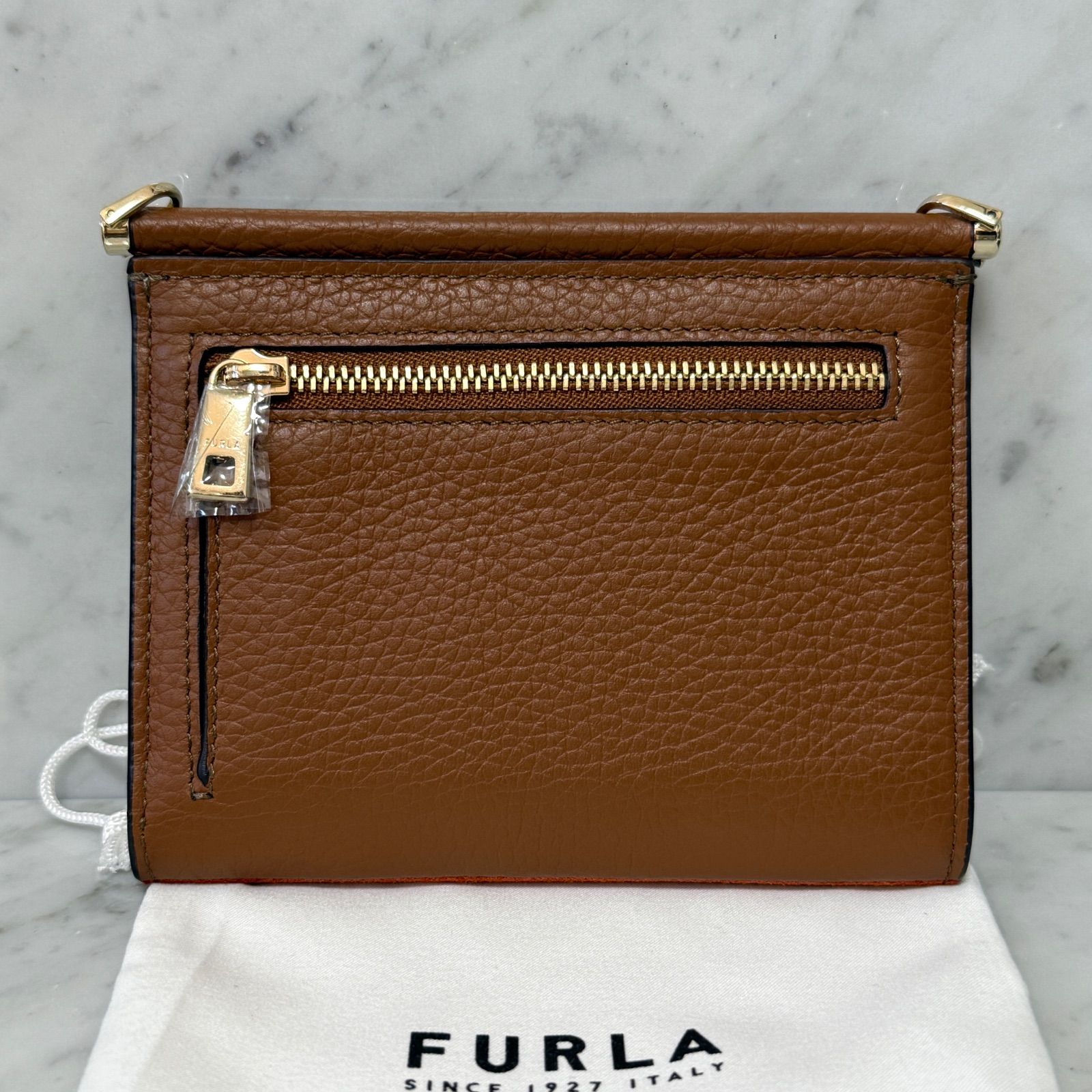 新品 未使用 FURLA フルラ 三つ折り財布 スエード 本革 レザー 