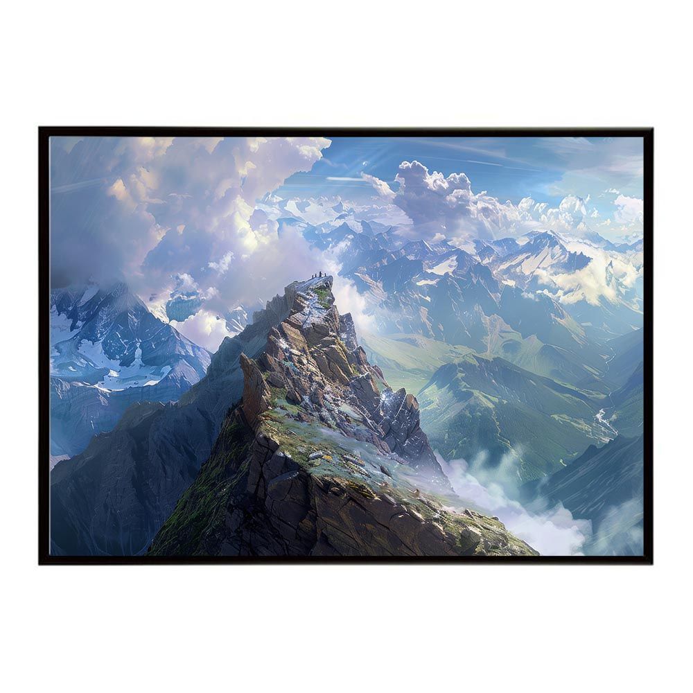 【B2サイズ（約51x73cm）】【lh-poster-7866】ポスター 山 マウンテン 山頂 景色 尾根 空 登山 ポスター インテリア フォト 写真 絵画