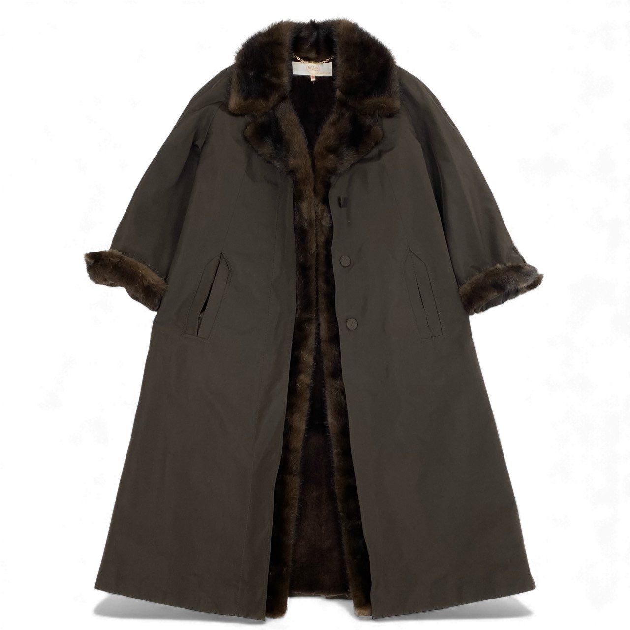 37L10 DELBA デルバ 2WAY ミンクファー ロングコート サイズ38 