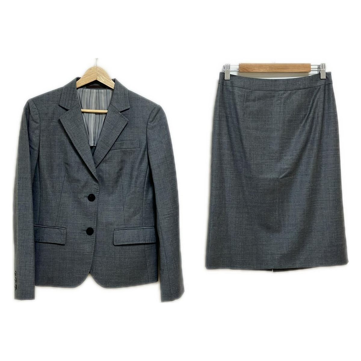 PaulStuart ポールスチュアート スカートスーツ レディース - ライトグレー 3点セット