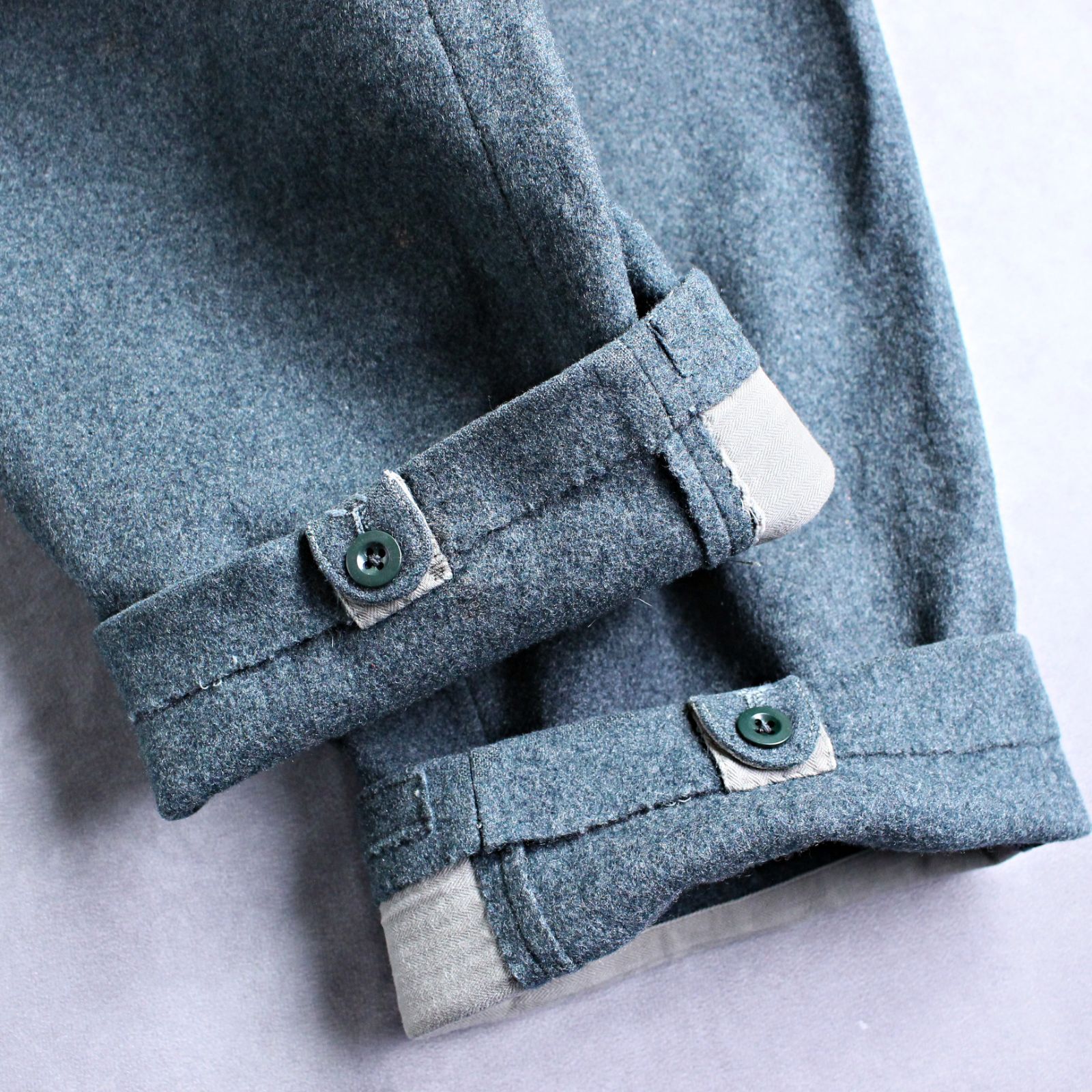 60s～70s スイス軍 ビンテージ 肉厚ウールパンツ サイドライン