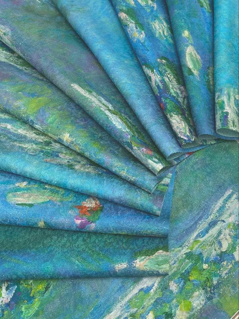 特選 吉野一廉×モネ 睡蓮 銀通し 小紋 反物 正絹 着尺 落款入 作家物 特選 吉野一廉×モネ 睡蓮 銀通し 小紋 反物 正絹 着尺 落款入 作家物