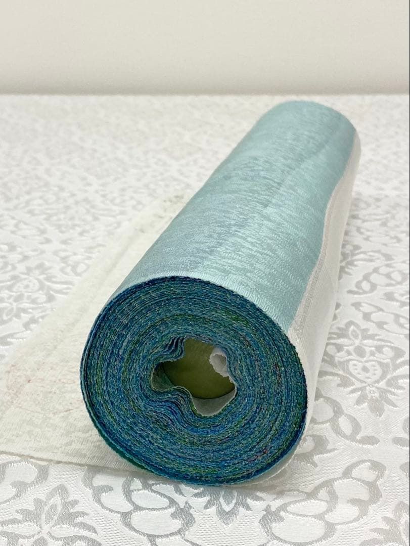 特選 吉野一廉×モネ 睡蓮 銀通し 小紋 反物 正絹 着尺 落款入 作家物