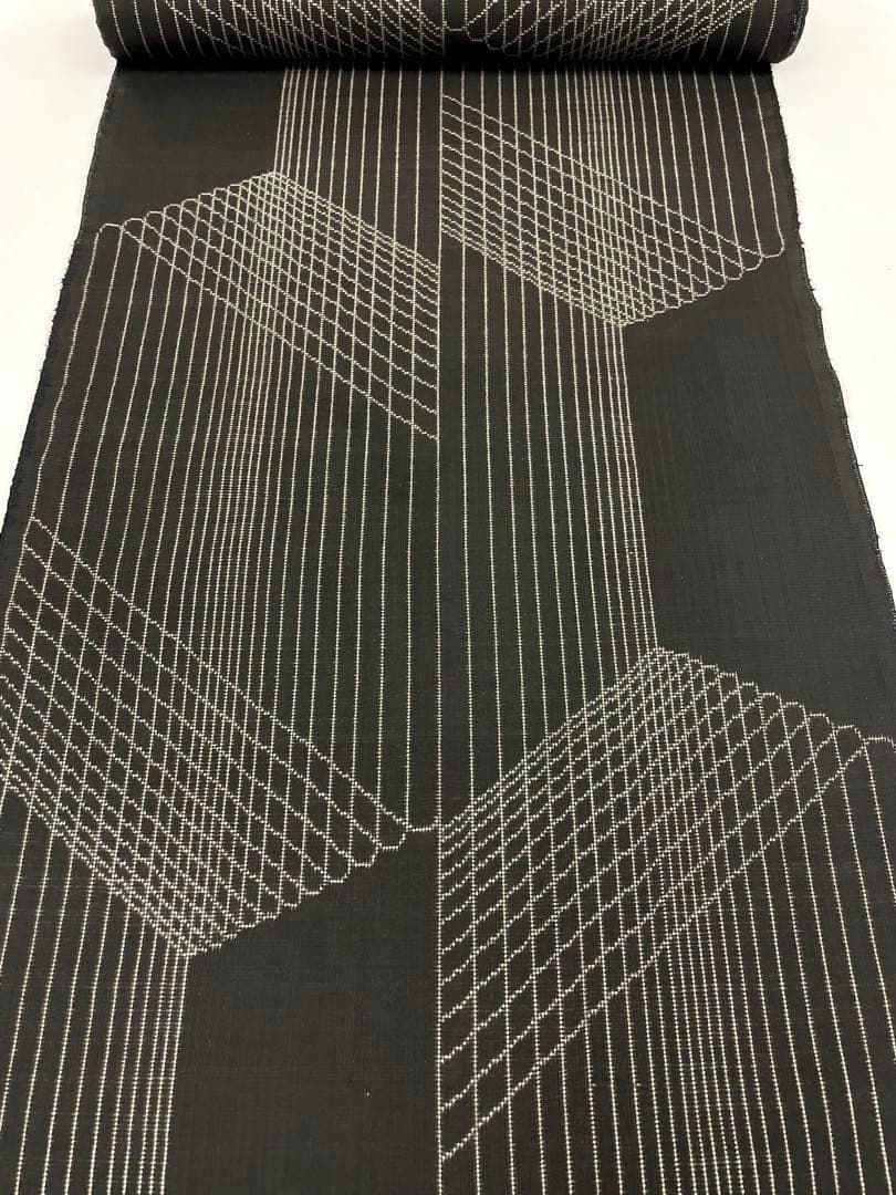 本場奄美大島紬 きゅうの 古代染色 純泥染 正絹 反物 T 9162