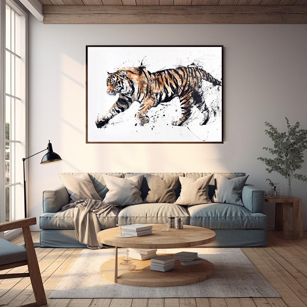 B2サイズ（約51x73cm）】【lh-poster-7940】トラ 虎 猛虎 掛け軸