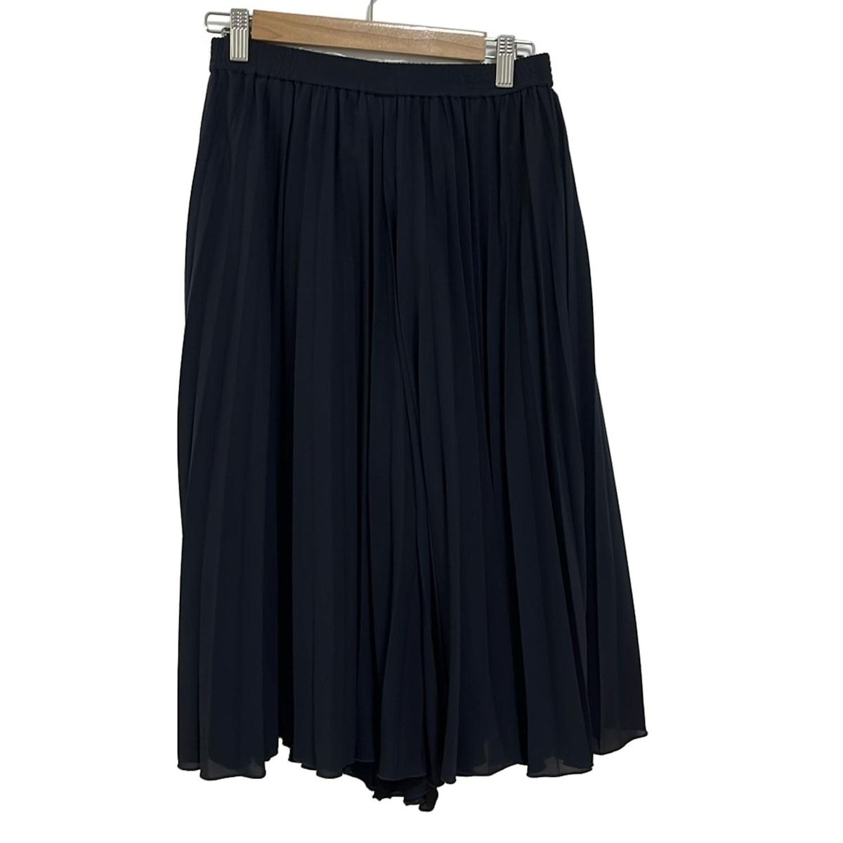 SOV. ソブ ダブル パンツ サイズ38 M レディース - ダークネイビー クロップド 半端丈 ウエストゴム プリーツ