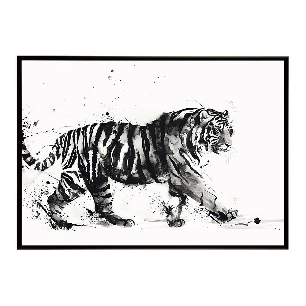 A4サイズ（約21x30cm）】【lh-poster-7945】トラ 虎 猛虎 掛け軸