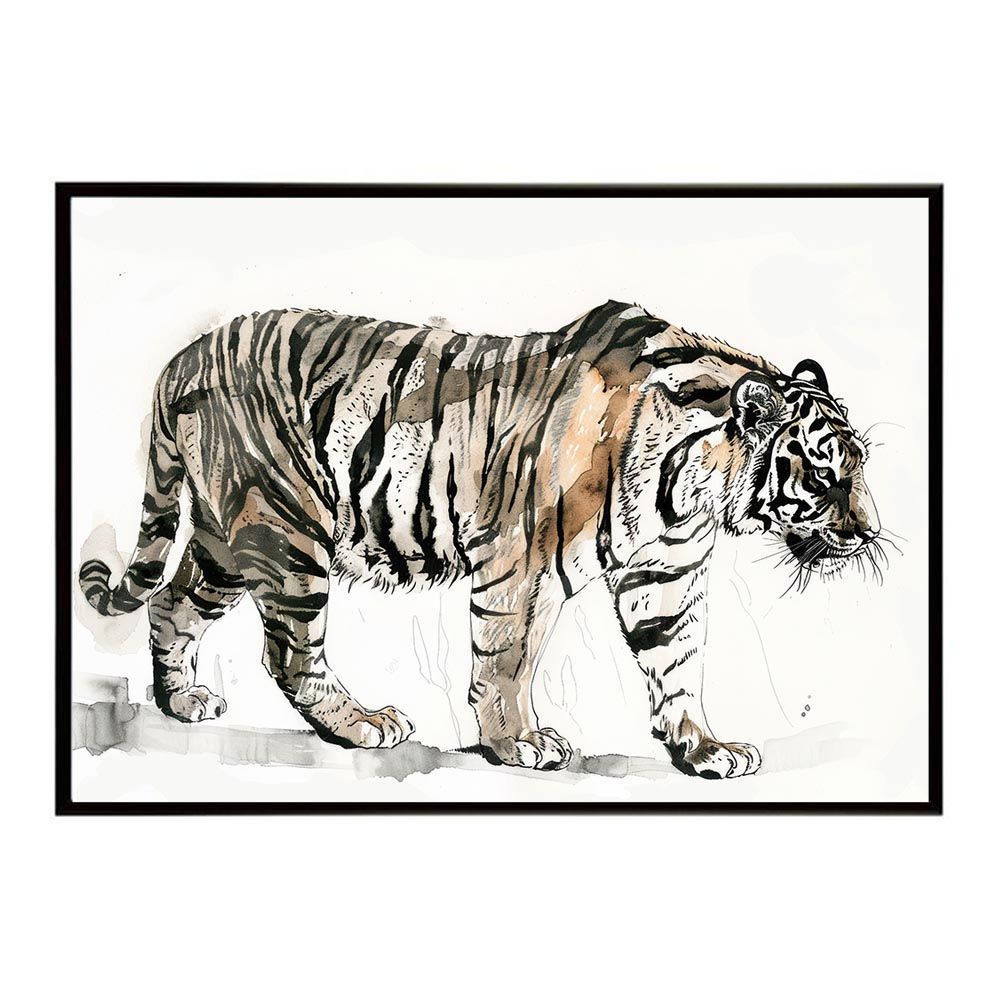 B2サイズ（約51x73cm）】【lh-poster-7951】トラ 虎 猛虎 掛け軸