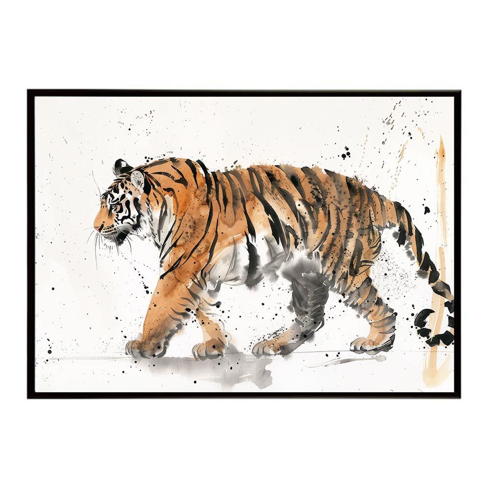 【B4サイズ（約25x36cm）】【lh-poster-7954】トラ 虎 猛虎 掛け軸 浮世絵 絵画 動物 タイガートラ 虎 猛虎 掛け軸 浮世絵 絵画 動物 タイガーポスター インテリア フォト アート モダン