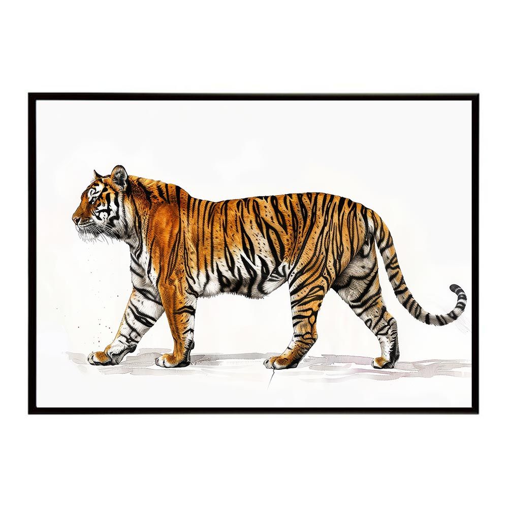 【A2サイズ（約42x59cm）】【lh-poster-7958】トラ 虎 猛虎 掛け軸 浮世絵 絵画 動物 タイガートラ 虎 猛虎 掛け軸 浮世絵 絵画 動物 タイガーポスター インテリア フォト アート モダン