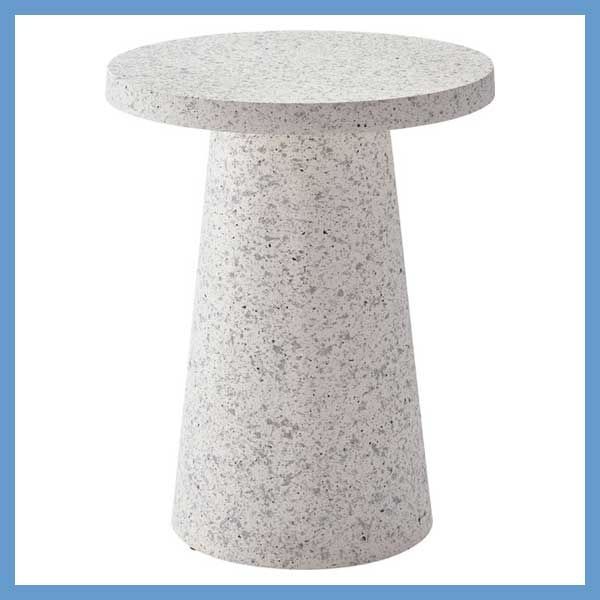 テラゾー柄のサイドテーブル W 40 D H 50 cm No 11 ホワイト