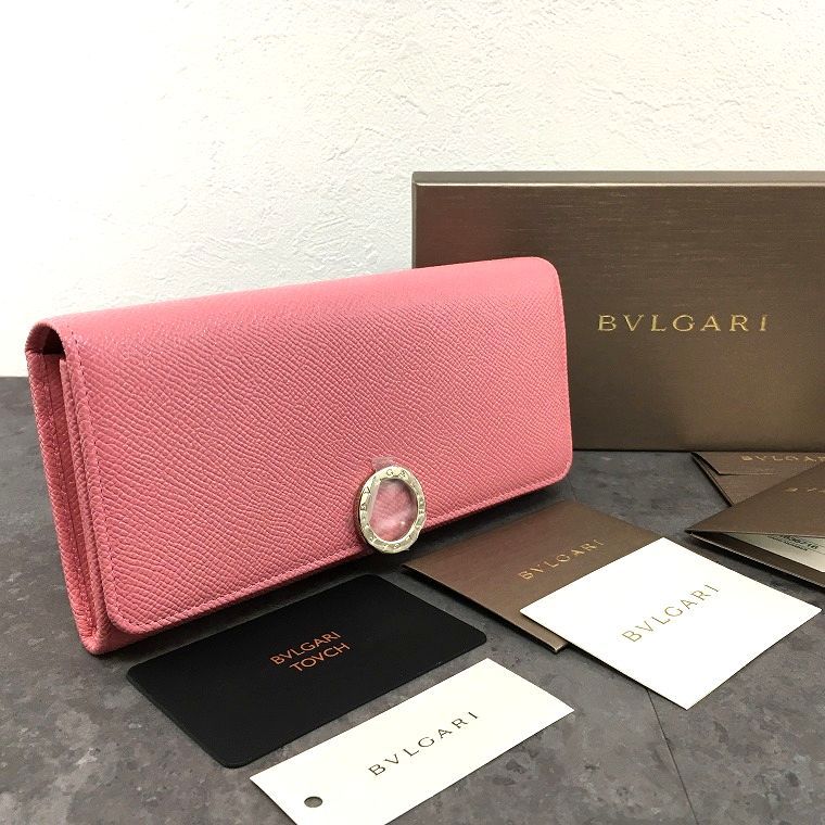 み BVLGARI 長財布 ピンク レザー き 126