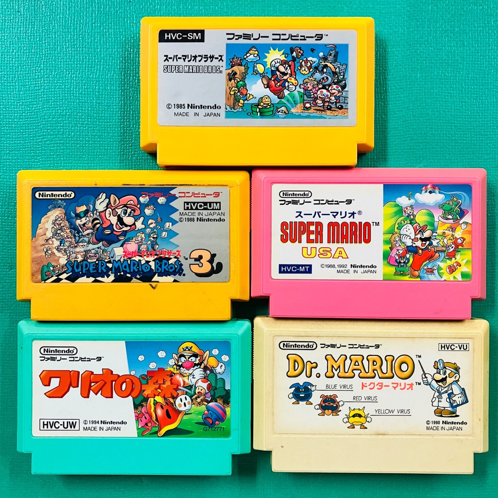 カセットのみ5点セット】ファミコン スーパーマリオブラザーズ