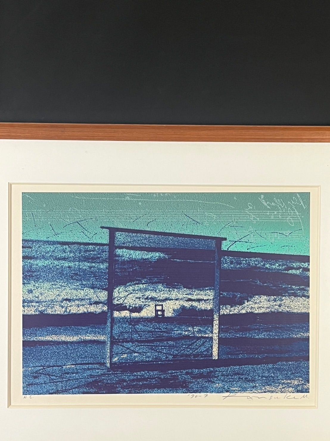 森岡完介 90 7 シルクスクリーン 10号 HC版 直筆サイン 第1回現代日本版画大賞展優秀賞 大府市文化芸術功労者