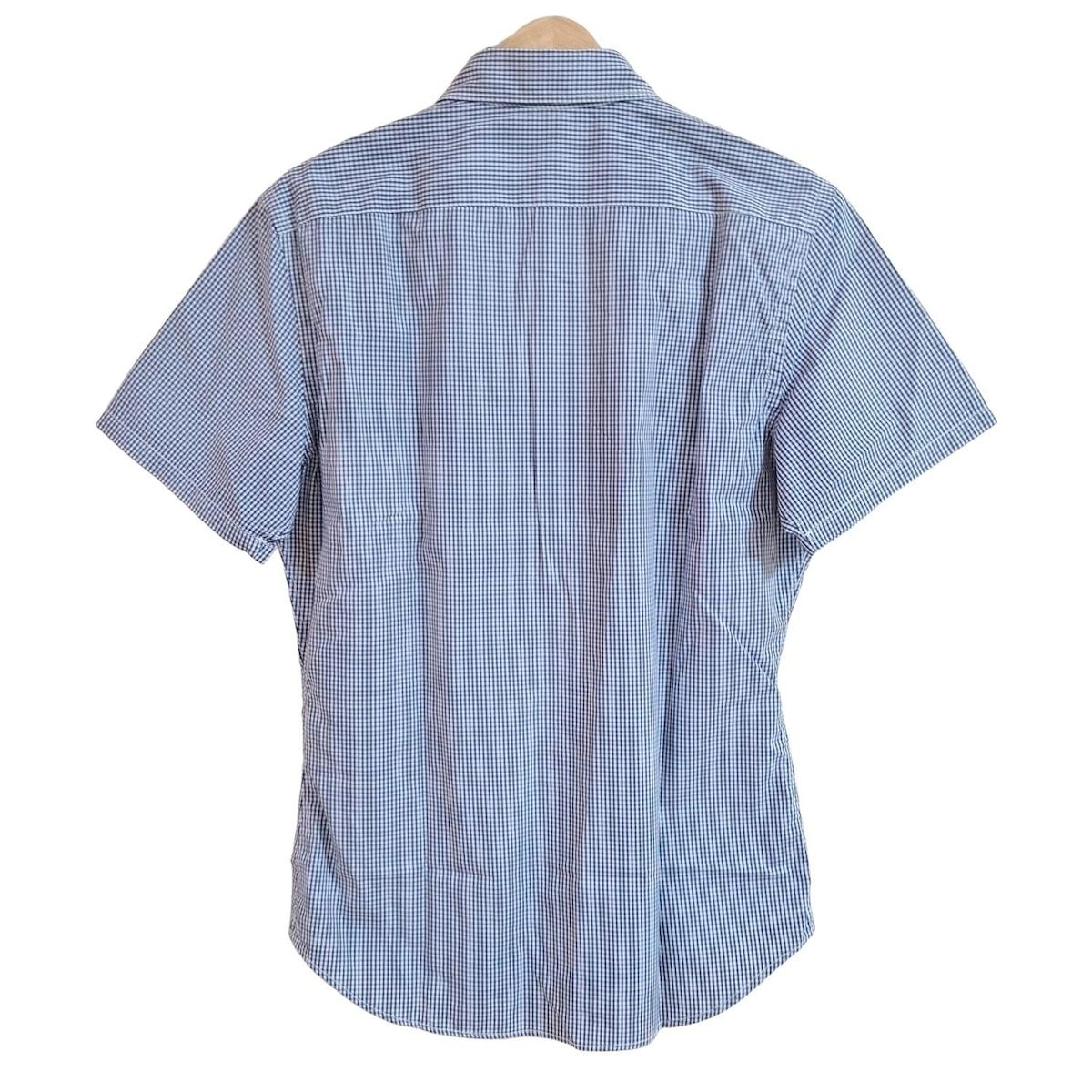PRADA SPORT プラダスポーツ 半袖シャツ サイズ39 メンズ - ブルー×白 チェック柄