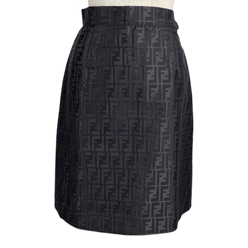 フェンディ FENDI FF総柄スカート ブラック コットン レディース スカート