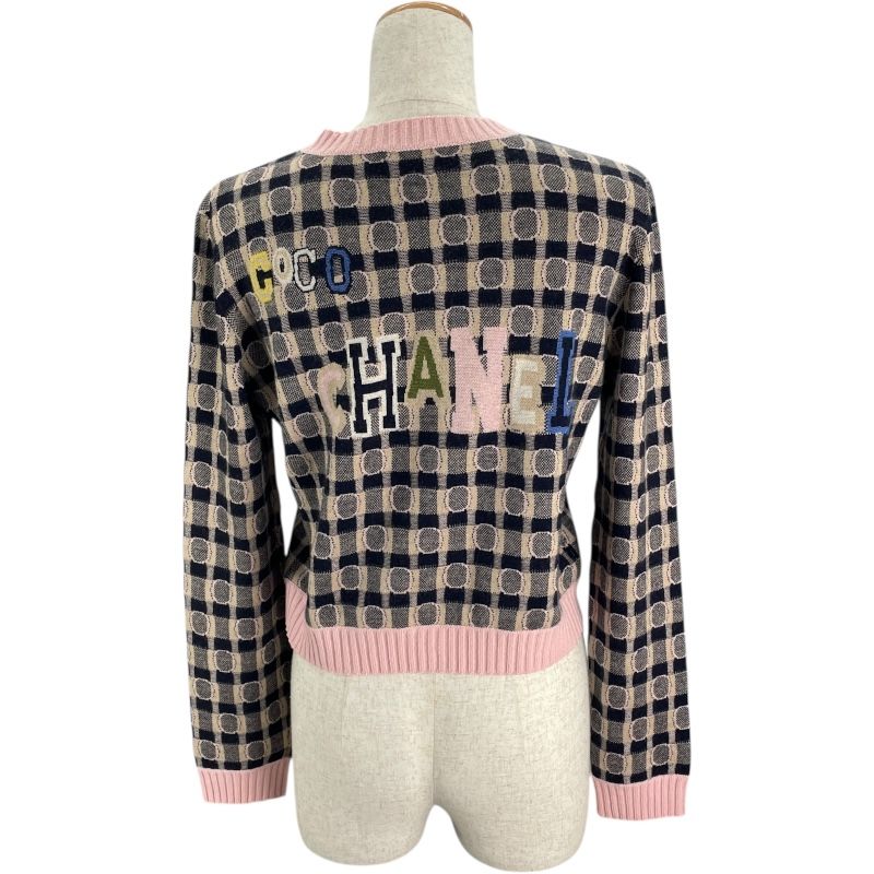 シャネル CHANEL ノー ニットカーディガン P 71433 ピンク カシミヤ レディース カーディガン