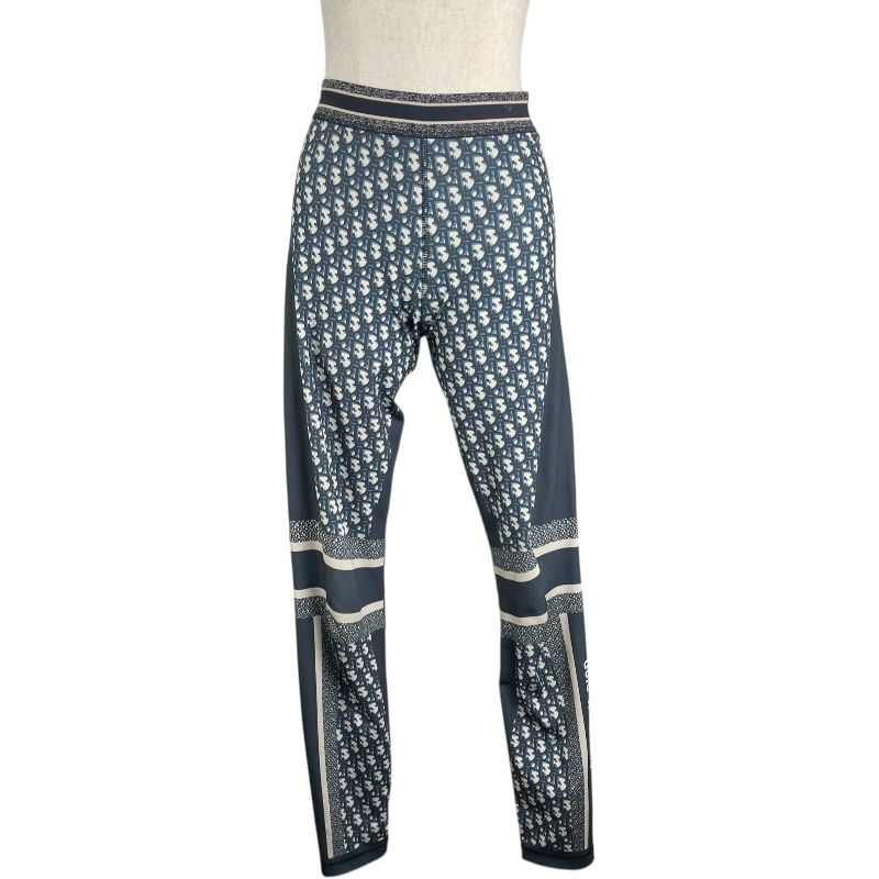 クリスチャン ディオール Christian Dior オブリーク総柄レギンスパンツ ネイビー ポリエステル レディース その他ボトムス