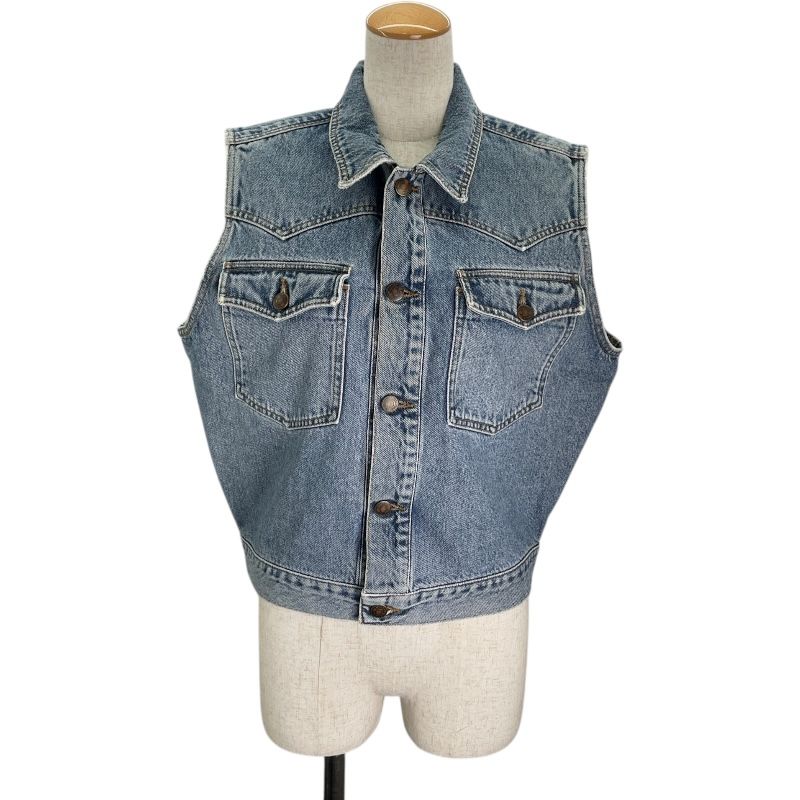 ミュウミュウ miu デニムベスト 45851 ブルー コットン レディース ベスト