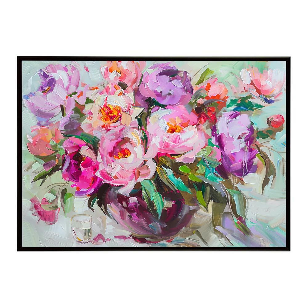 【A2サイズ（約42x59cm）】【lh-poster-8068】アーティスティックフラワー ポスター お花 絵画 アートフラワー ブーケ 油絵 水彩画 ペンキ インテリア フォト