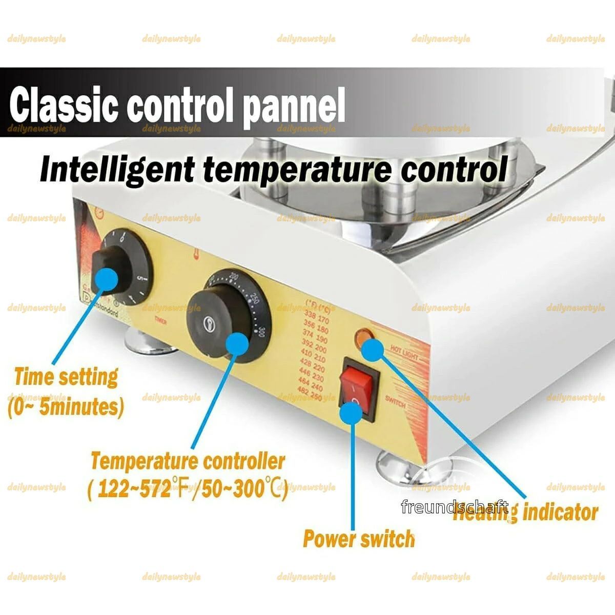  推薦◆業務用電気ワッフルコーンメーカー 1600 W 温度調節 ノンスティック加工 アイスクリーム入りバーガーや家庭用キッチンに最適 ステンレスボトル ザルセット その他 調理器具