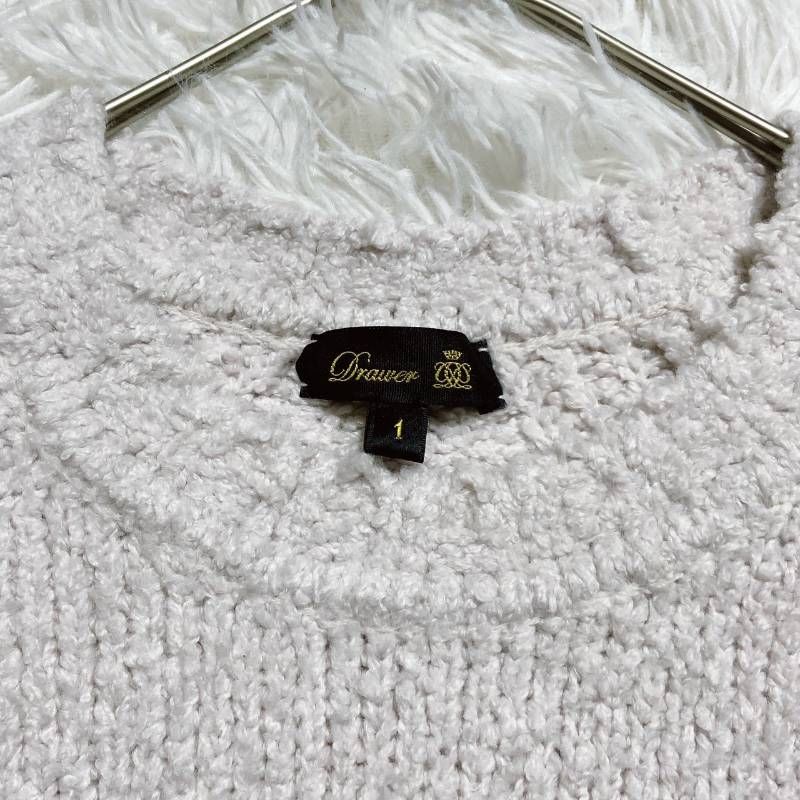 美品✨Drawer カシミヤコットン天竺編みニット　ホワイト 美品✨Drawer カシミヤコットン天竺編みニット ホワイト
