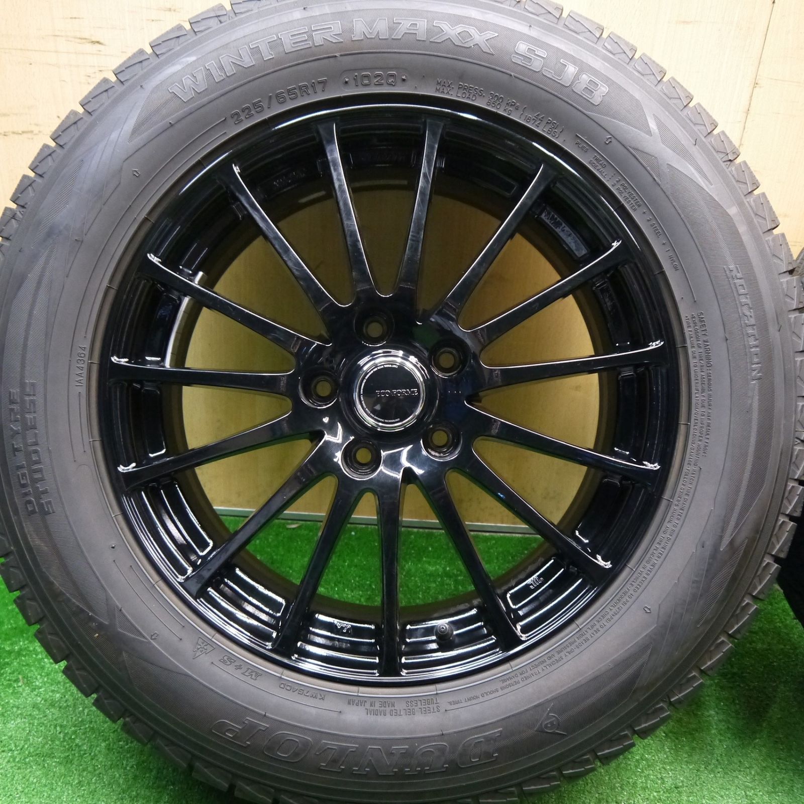 バリ溝 キレイ 9分 スタッドレス 225 65 R 17 ダンロップ ウインターマックス SJ 8 ECO FORME CRS 101 エコフォルム 17インチ PCD 114 3 5 H ス