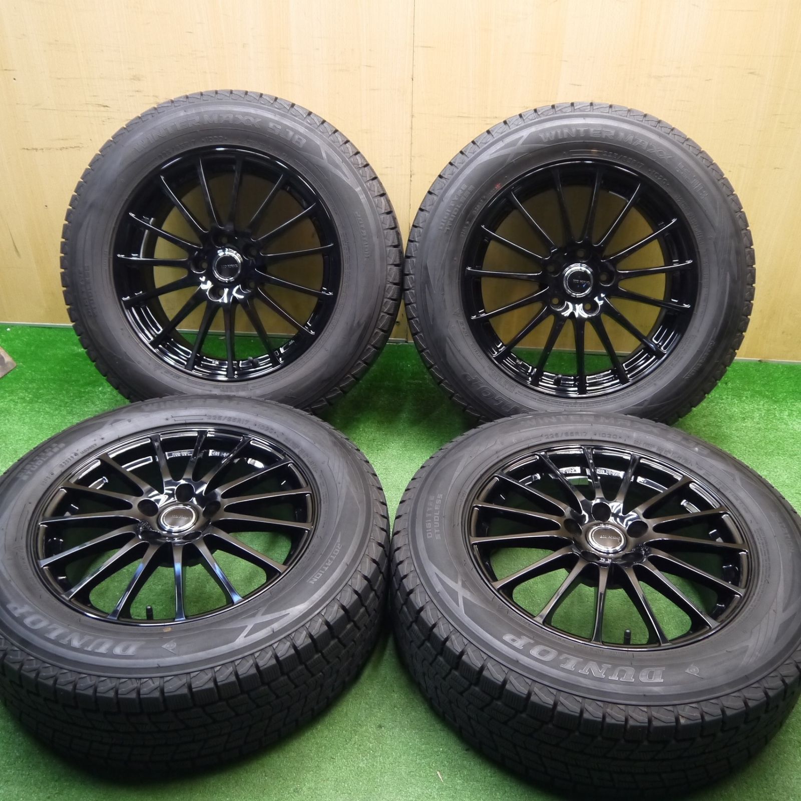 バリ溝 キレイ 9分 スタッドレス 225 65 R 17 ダンロップ ウインターマックス SJ 8 ECO FORME CRS 101 エコフォルム 17インチ PCD 114 3 5 H ス