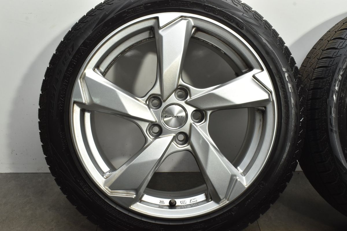  程度良好 17 in 7 J 42 PCD 108 ハブ径65 1 mm ピレリ アイスゼロアシンメトリコ 225 45 R プジョー PEUGEOT 308 平座ボルト 17インチ タイヤ ホイールセット