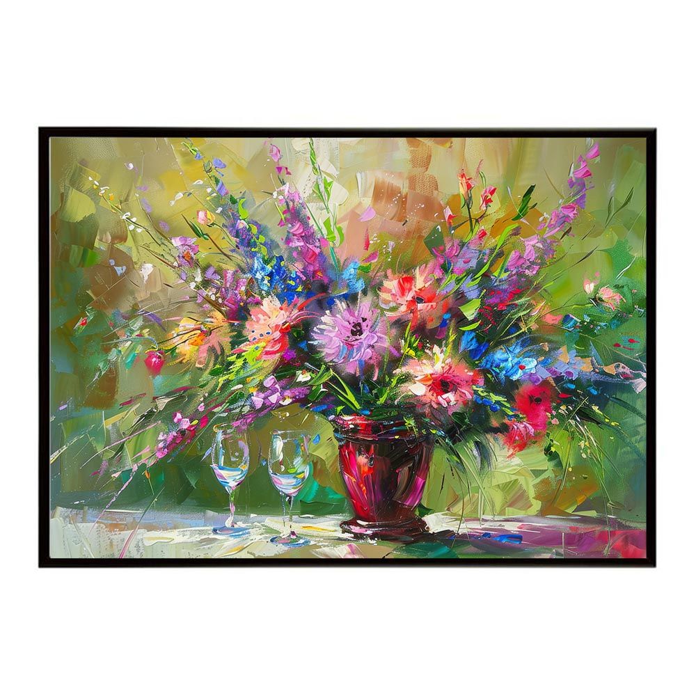 油絵 絵画 【フラワーワールド】 B1サイズ（約73x103cm）】【lh-poster-8094】アーティスティック