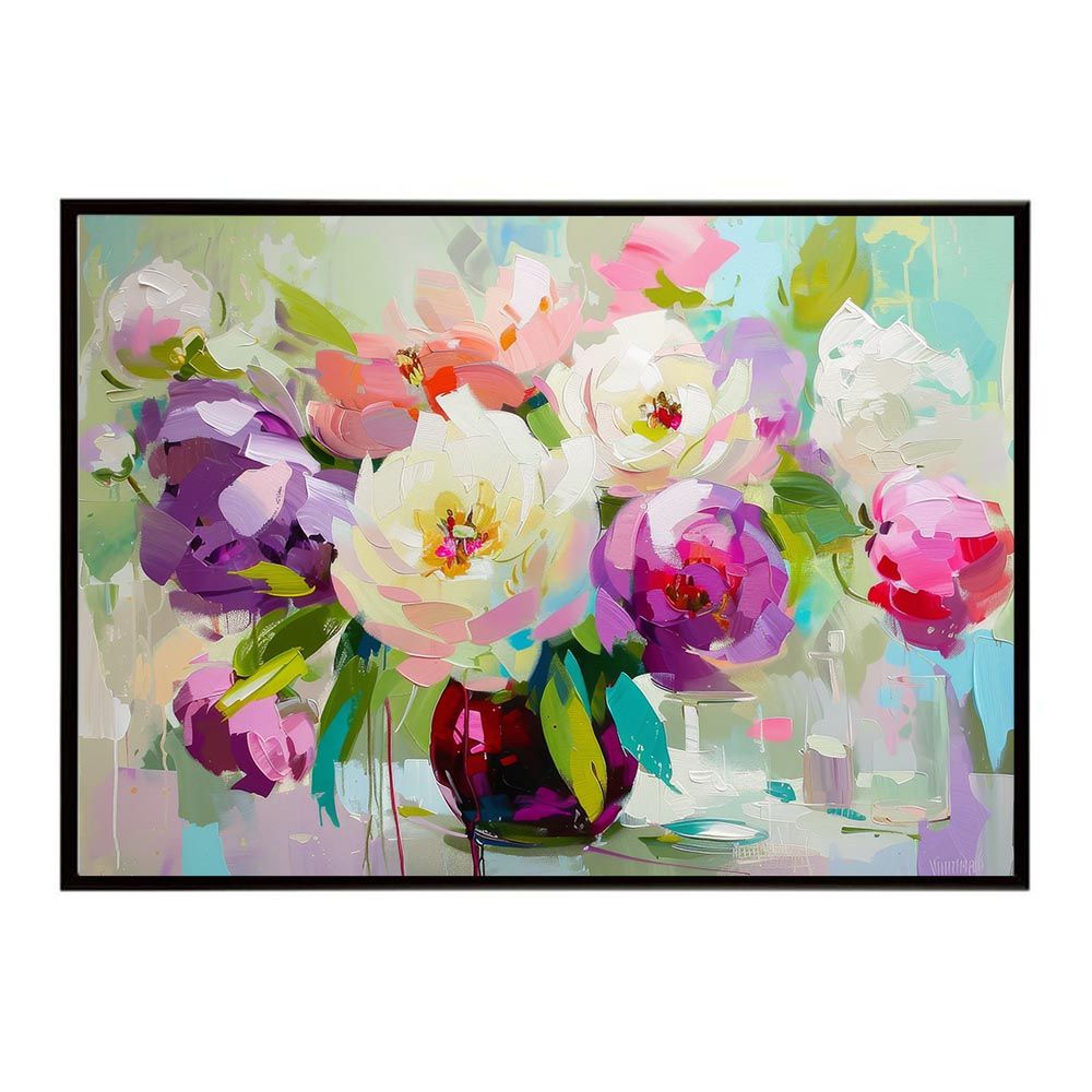 FLOWER 花　油絵アート 中村政己「花」油絵・F4号 絵画買取・販売の小竹美術