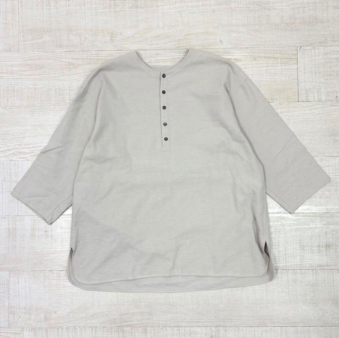 JURGEN LEHL/ヨーガンレール ウールスクラッチ チュニック 白灰 M