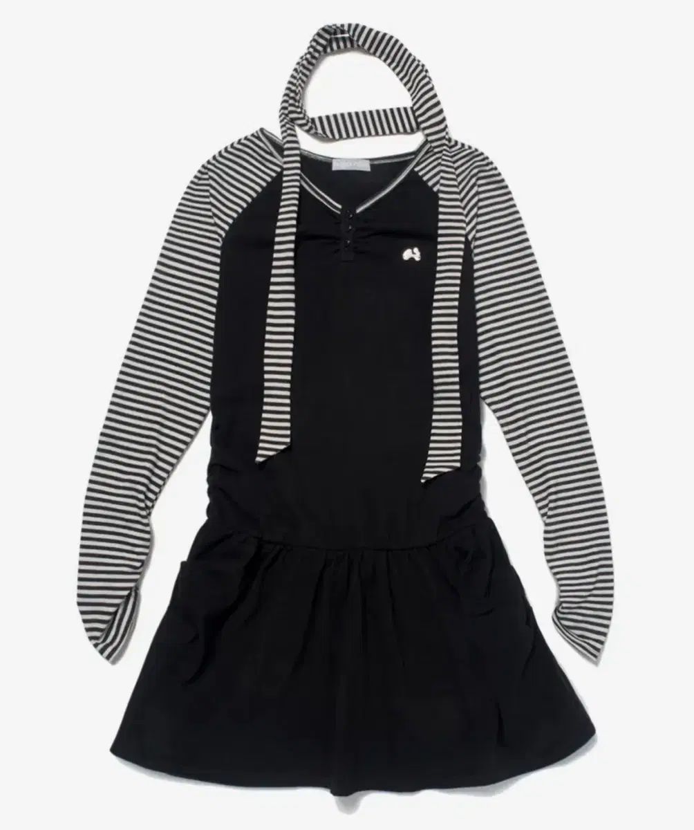 ハグユアースキン ストライプ ヘンリーネック ONE PIECE ドレス マフラー セット