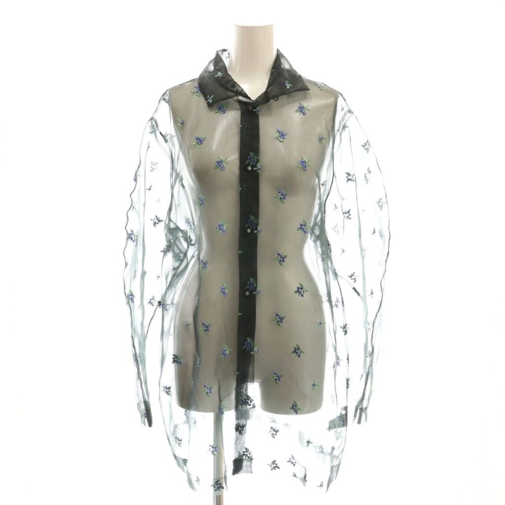 ロエフ LOEFF ブルーベリー エンブロイダリー シャツ シアー 0