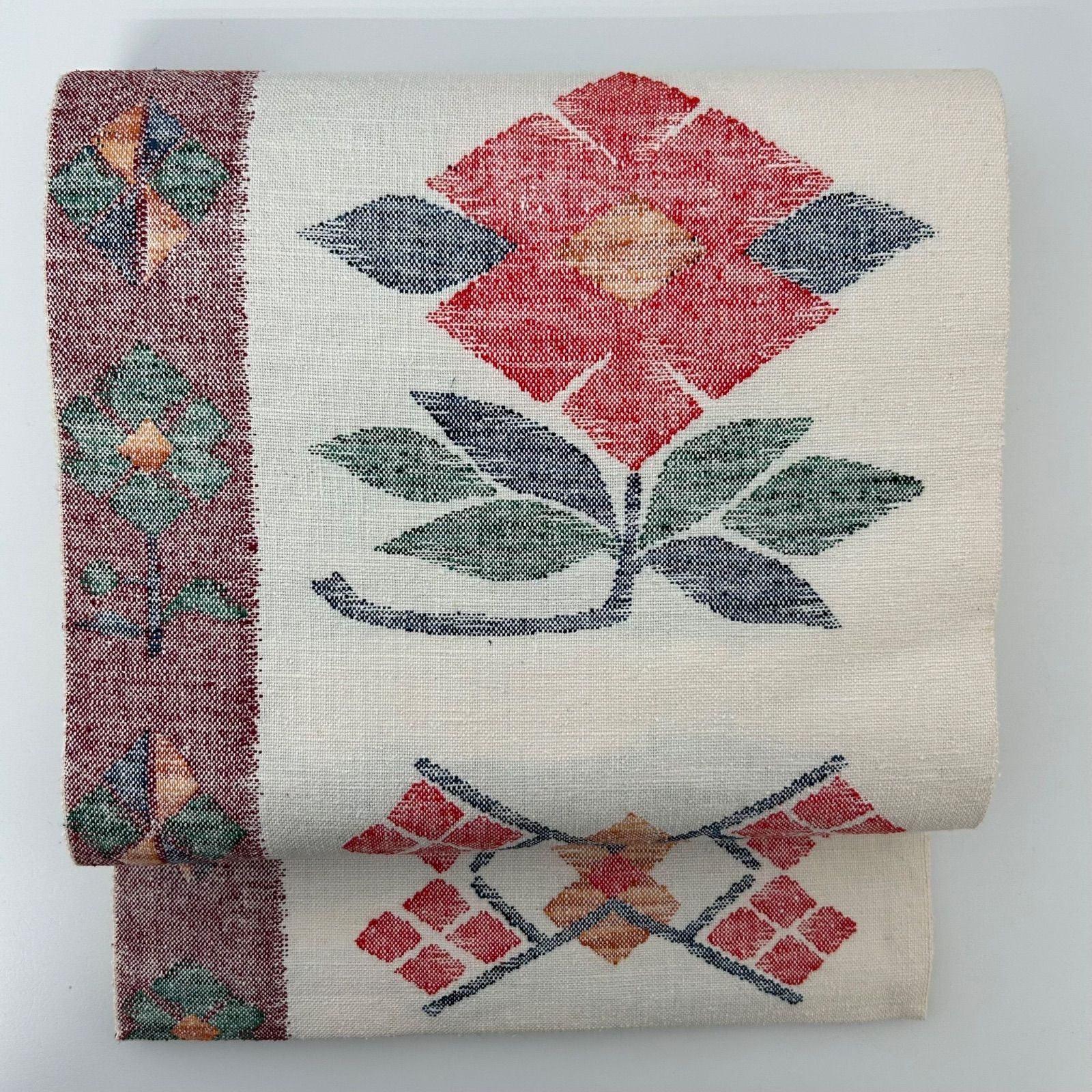 名古屋帯 真綿紬 可愛い織り出し 八寸 正絹 着物 MA-2270 - メルカリ