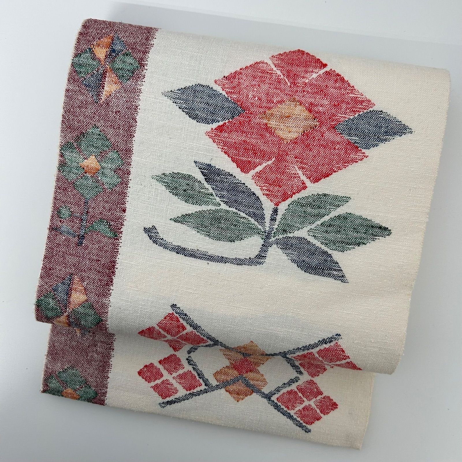 名古屋帯 真綿紬 可愛い織り出し 八寸 正絹 着物 MA-2270 - メルカリ