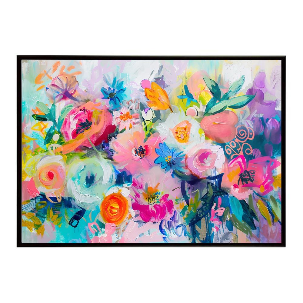 A 約42 x 59 cm lh poster 8156 アーティスティックフラワー ポスター お花 絵画 アートフラワー ブーケ 油絵 水彩画 ペンキ インテリア フォト