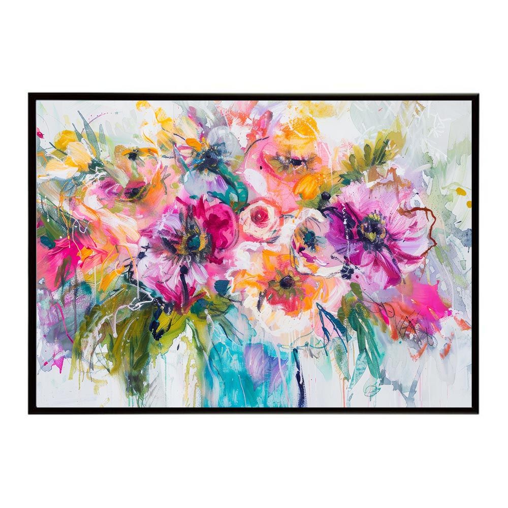 A 約84 x 119 cm lh-poster-8157 アーティスティックフラワー ポスター お花 絵画 アートフラワー ブーケ 油絵 水彩画 ペンキ インテリア フォト