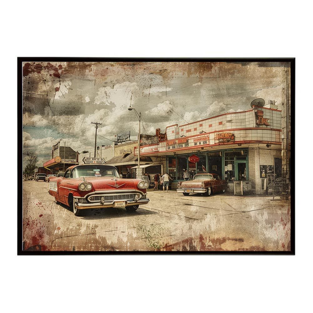 A 約84 x 119 cm lh-poster-8168 コンセプトアート レトロ アメリカ アメリカン ダイナー 1980 1970 1960 ポスター インテリア ネガ フィルム シャビー 古い アーカイブ アート モダン
