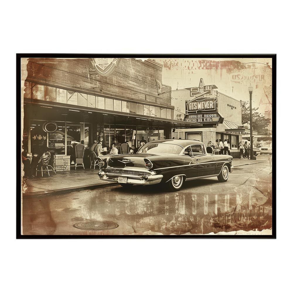 B 約73 x 103 cm lh poster 8170 コンセプトアート レトロ アメリカ アメリカン ダイナー 1980 1970 1960 ポスター インテリア ネガ フィルム シャビー 古い アーカイブ アート モダン