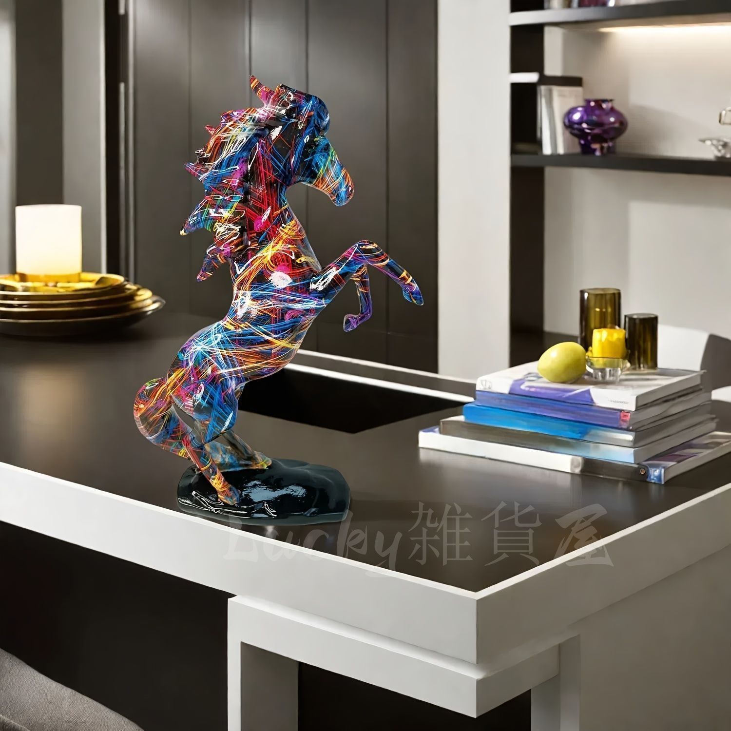 新品・未使用】ホース 馬 置物 オブジェ インテリア カラフル デザイン