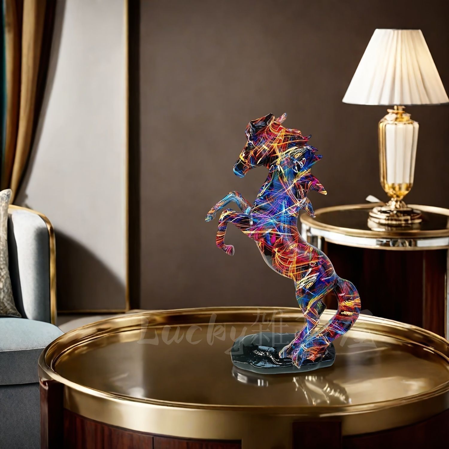 【美品】 レインボー オブジェ 3D アート　インテリア　置物 美品】 レインボー オブジェ 3D アート インテリア 置物 【公式通販】