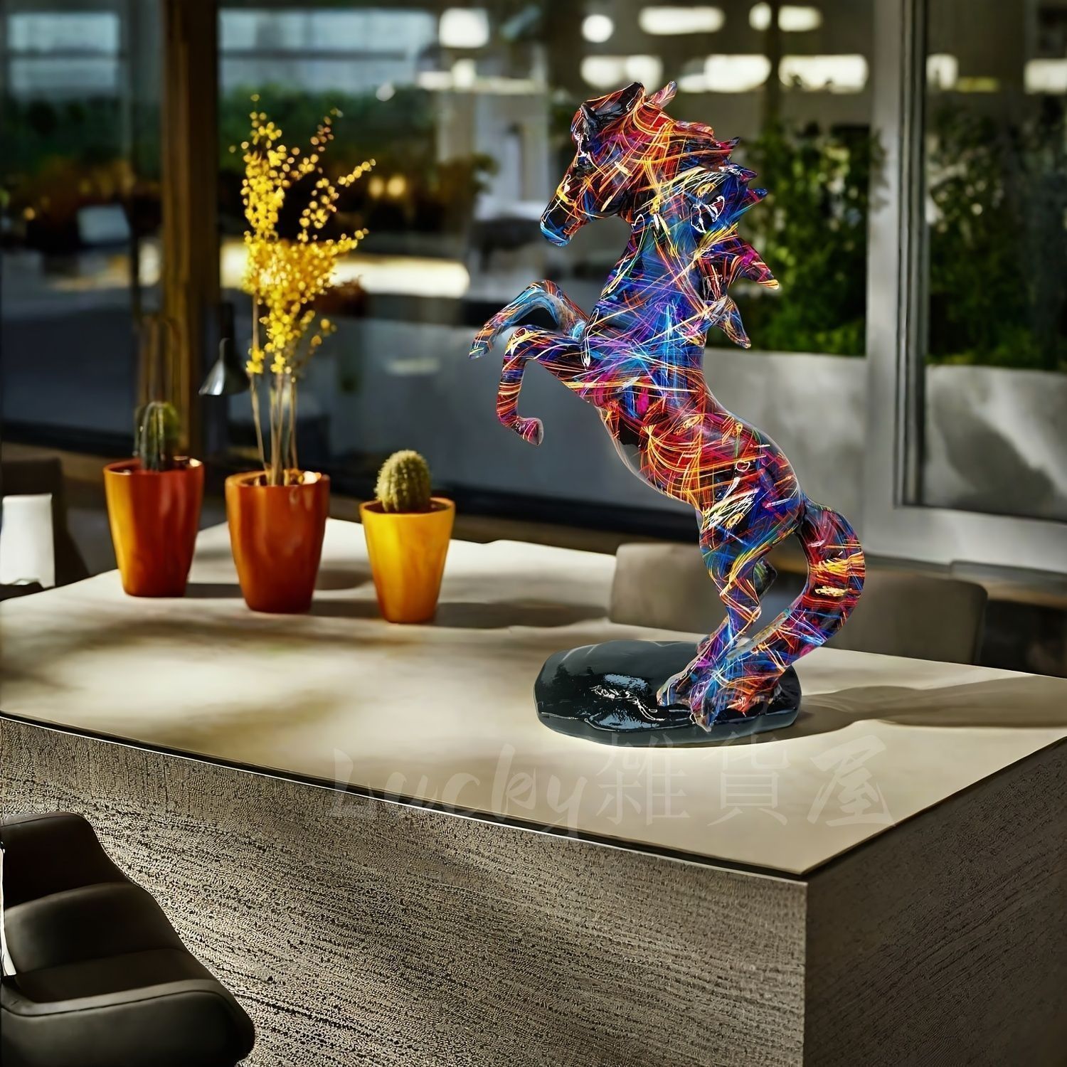 【美品】 レインボー オブジェ 3D アート　インテリア　置物 美品】 レインボー オブジェ 3D アート インテリア 置物 【公式通販】